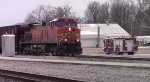 BNSF Geometry passes by a firetruck 